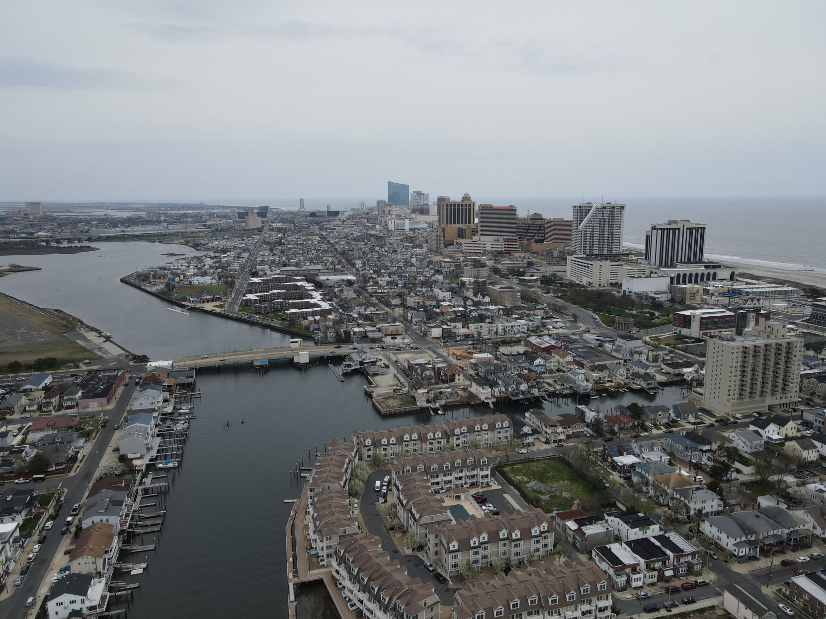 Drone footage of Atlantic City's Inside Thorofare
